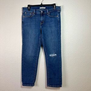 Levi's Women's Boyfriend Distressed Jeans Straight Leg Medium Wash Blue Size‎ 29